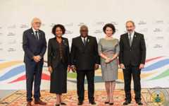 President Akufo-Addo with the Armenian Prime Minister, Nikol Pashinyan (right), and the Secretary General of La Francophonie, Michael Jean President Akufo-Addo with the Armenian Prime Minister, Nikol Pashinyan (right), and the Secretary General of La Francophonie, Michael Jean