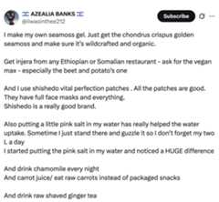 Seamoss recipe Azealea Banks