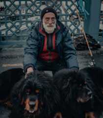 A man with his dog, Istanbul, Turkey