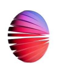 gen AI-generated red and purple sliced sphere