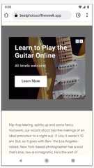 Best photos of the week page featuring a ‘Learn to Play the Guitar Online’  ad