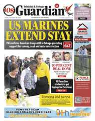 The front page of today's Guardian Newspaper