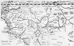 Part of the Nuremberg Map of 1599, Showing Pincos and the Andes Mountains