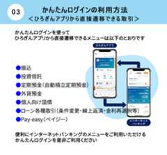 かんたんログインの利用方法 ひろぎんアプリから直接遷移できる取引