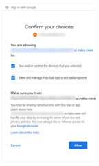 Screenshot of OAuth confirmation