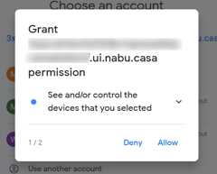 Screenshot 1 of granting permissions
