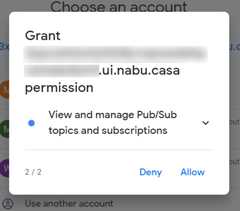 Screenshot 2 of granting permissions