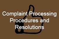 Complaint Processing Procedures and Resolutions