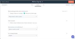 HubSpot forms tool showing setup of form follow-up emails