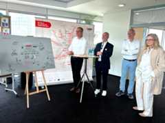 i2030-Aktionstag mit mit Berlins Verkehrssenatorin Bonde, Brandenburgs Infrastruk-turminister Genilke, DB-Konzernbevollmächtigen Kaczmarek und VBB-Bereichsleiter Dill, Foto: VBB