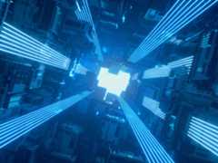 buildings with blue lines