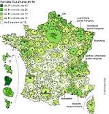 Profil des habitants des aires d’attraction des villes : plus de 15-29 ans et de cadres dans les pôles et dans les grandes aires