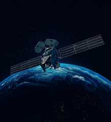 satellite in orbit over Earth
