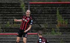 Georgie Kelly of Bohemians celebrates scoring his side's first goal during the SSE Airtricity League Premier Division match against Drogheda United. Picture: Piaras Ó Mídheach/Sportsfile