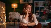 Lonely woman feeling sad during christmas holidays