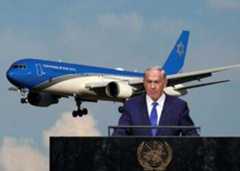 Why did Netanyahu's plane take a detour en route to UN?