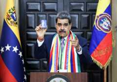 Venezuelan President Nicolas Maduro gives a speach marking the anniversary of the death of Simon Bolivar in Caracas on Wednesday. The Trump administration’s escalating campaign against his government relies on legally dubious force and sanctions that echo past U.S. interventions.