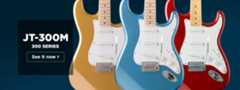 bodies of three JT-300m electric guitars