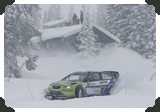 Mikko Hirvonen in snowy roads(Click picture to see larger version in a pop-up window)