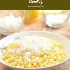 Binatog is a Philippine popular street food made of boiled white corn and topped with grated coconut, margarine, and salt.
