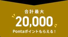 合計最大 20000Pontaポイントもらえる！