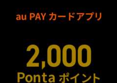 カードを受け取ってau PAYカードアプリをダウンロード&ログインすると2000Pontaポイント