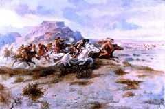 Indian Attack by Charles Marion Russell.