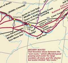 Santa Fe Trail through Edwards and Ford Counties, Kansas.