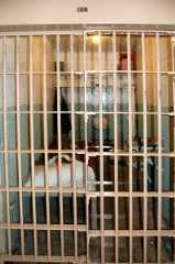 Cell of one of the escapees at Alacatraz showing the "dummy" head by Kathy Alexander.
