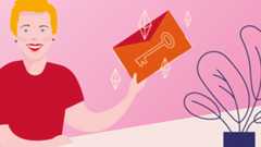 Grafik: Eine Frau hält einen Umschlag mit einem Wohnungsschlüssel in der Hand