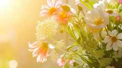 Eleganter Blumenstrauß im Sonnenlicht.