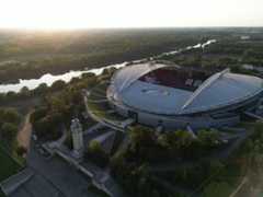 Die Red Bull Arena aus der Luft.