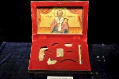 Some bones, perhaps belonging to Nicholas of Myra. Archaeological Museum, Antalya (Turkey)