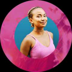 A young women stands strong and proud in her knowledge of healthy relationships.
