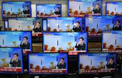 File footage of a North Korean missile test shown in Seoul last November (Jung Yeon-je/AFP via Getty Images)