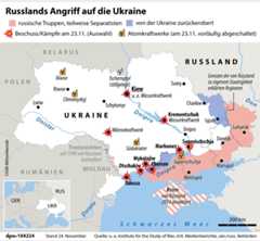 Karte: Russlands Angriff auf die Ukraine, Stand 24. November 2022 | picture-alliance/dpa | dpa-infografik GmbH 