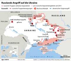 Karte: Russlands Angriff auf die Ukraine