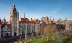 The University's Whitworth building from Oxford Road.