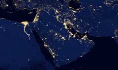 Satellite image of world