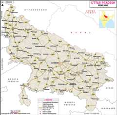 Road Map of Uttar Pradesh