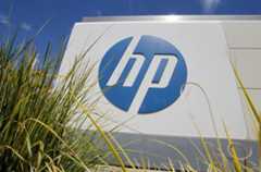 FILE - In this Aug. 21, 2012, file photo, the Hewlett-Packard Co. logo is seen outside the company's headquarters in Palo Alto, Calif. Hewlett-Packard Co. reports quarterly financial results after the market closes on Thursday, Feb. 20, 2014.  (AP Photo/Paul Sakuma, File)
