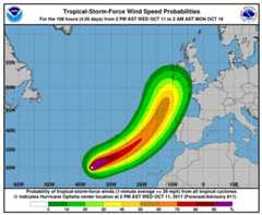 Ophelia Wind-Speed Probabilities.