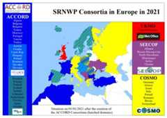 SRNWP Consortia in Europe in 2021.