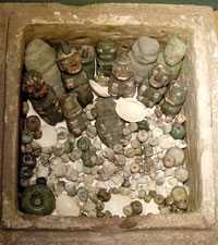 Pic 4: Grave goods found inside a stone casket, Templo Mayor Museum