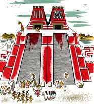 Pic 9: Miguel Covarrubias’s reconstruction of the Great Temple of the Aztecs