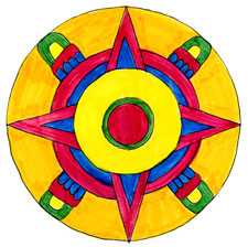 Pic 10: Aztec Sun - illustration by Phillip Mursell