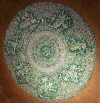 Aztec turquoise disk, Templo Mayor Museum