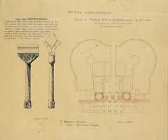 Il rilievo di D’Andrade della porta con il particolare della bifora del “castrum vetus”, Archivio D’Andrade (SBAAP). © SBAAP