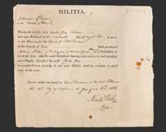 Militia substitute certificate for William Ashton in the place of Charles Gray, 1826.