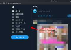 Twitterの左側サイドバーの項目余白を縮めた画像